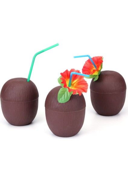 6 Adet Hawaii Plaj Içecek Kupası ile Saman Dekorasyon Içme Saman Plastik Hindistan Cevizi Ananas Parti Doğum Günü Süslemeleri | Teacups (Kahverengi) (Yurt Dışından) fırsatları