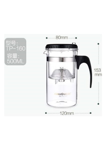 500 ml Kalite Zarif Bardak Isıya Dayanıklı Çaydanlık Çay Seti Hassas Bardak Çay Sanat Pot | Isıya Dayanıklı Bardak | Set Çay Cuptea Kupası (Yurt Dışından)
