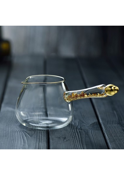 Yaratıcı Çekiç Desen Isıya Dayanıklı Cam Altın Yan Kolu Fuarı Kupası Kung Fu Drinkware Şeffaf Çay Dağıtıcı Ofis Su Isıtıcısı | Teacups (Yurt Dışından)