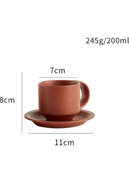 Tepsi Nordic Morandi Renkli Italyan Konsantre Kahvaltı Küçük Çay Bardağı ile Kadife Doku Seramik Kahve Fincanı (Yurt Dışından)