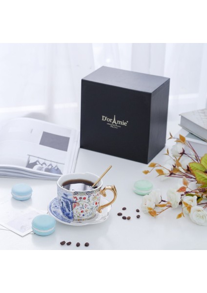 Mavi ve Beyaz Gül Seramik Kahve Fincanı(Yurt Dışından) modelleri