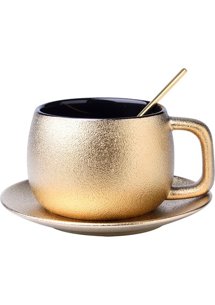 Küçük Lüks Altın Seramik Kahve Fincanı Set Ev Basit Modern Çay Bardağı Seti Nordic Öğleden Sonra Çay Teacup Sacker Kahve Kupası | Kahve Kupası ve tabak Setleri (Yurt Dışından)