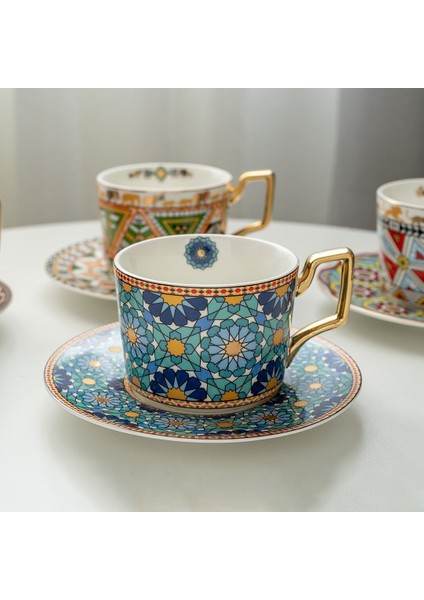 Küçük Desen Tasarım Kahve Fincanı Latte Avrupa Seramik Yaz Kahve Fincanı Seti Drinkware Çay Bardağı Dailer | (Yurt Dışından)