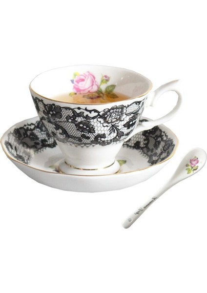 Seyahat Vintage Kahve Fincanı Kaşıkla Avrupa Tarzı Yaratıcı Kahve Kupaları Kullanımlık Kemik Çini Kaffeetasse Çay Kupası Daire | Kahve Kupası ve tabak Setleri (Yurt Dışından)