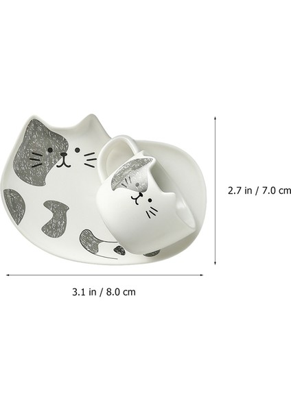1 Set Güzel Kedi Seramik Kupası Narin Kupası Kupası Içecek Kupası Daire | Kupalar (Yurt Dışından) fırsatları