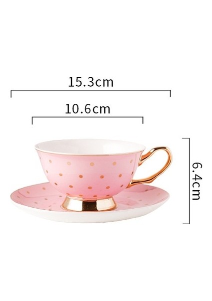 Kaşıkla Nordic Basit Sevimli Kahve Fincanı Modern Pembe Ingilizce Çay Seti Çevre Dostu Çay Bardağı Daireler | Kahve Kupası ve tabak Setleri (Yurt Dışından)