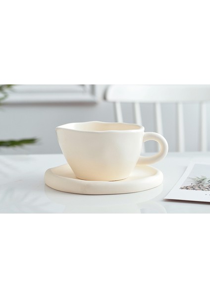 Sevimli Mat Seramik Gülen Yüz Kupası ve Tabağı El Yapımı Düzensiz Şekil Kahve Veya Çay Bardağı Set Plaka Doğum Günü Hediyeleri ile Komik Kupa | Kupa ve tabaklar (Yurt Dışından) fırsatları