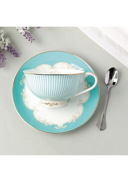 Avrupa Kahve Fincanı Mavi Kemik Çini Ingilizce Öğleden Sonra Çay Seti Teacup Parti Tazas De Cafe Ev Içecek Düğün Hediyesi | Kahve Kupası ve tabak Setleri (Yurt Dışından)