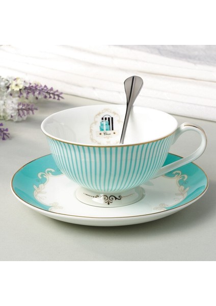Avrupa Kahve Fincanı Mavi Kemik Çini Ingilizce Öğleden Sonra Çay Seti Teacup Parti Tazas De Cafe Ev Içecek Düğün Hediyesi | Kahve Kupası ve tabak Setleri (Yurt Dışından)