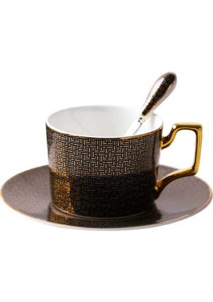 Klasik Izgara Desen Seramik Kahve Fincanı(Yurt Dışından)