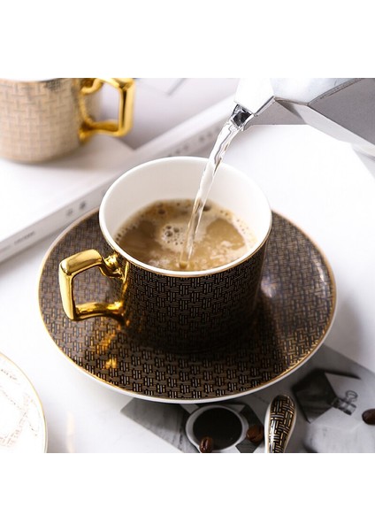 Klasik Izgara Desen Seramik Kahve Fincanı(Yurt Dışından) fırsatları
