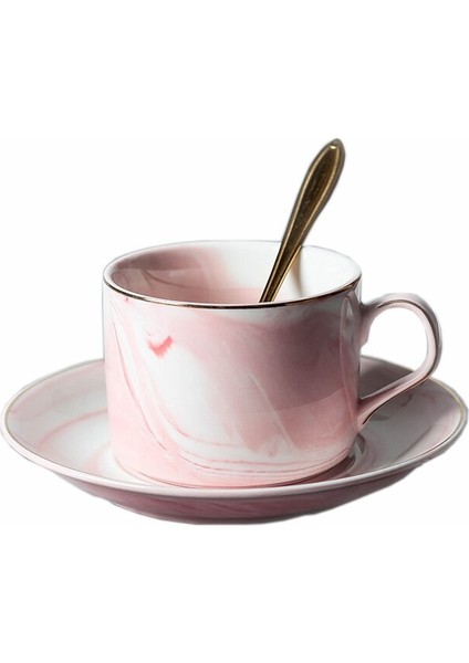 Pembe Minimalist Kahve Fincanı Modern Öğleden Sonra Çay Nordic Benzersiz Kahve Fincanı Seramik Kullanımlık Mutfak Ürün | Kahve Kupası ve tabak Setleri (Yurt Dışından)