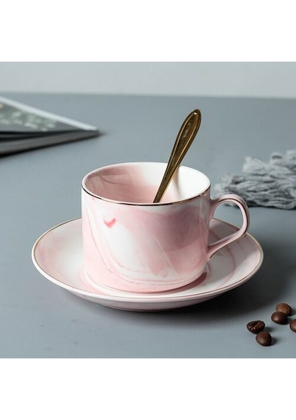 Pembe Minimalist Kahve Fincanı Modern Öğleden Sonra Çay Nordic Benzersiz Kahve Fincanı Seramik Kullanımlık Mutfak Ürün | Kahve Kupası ve tabak Setleri (Yurt Dışından)