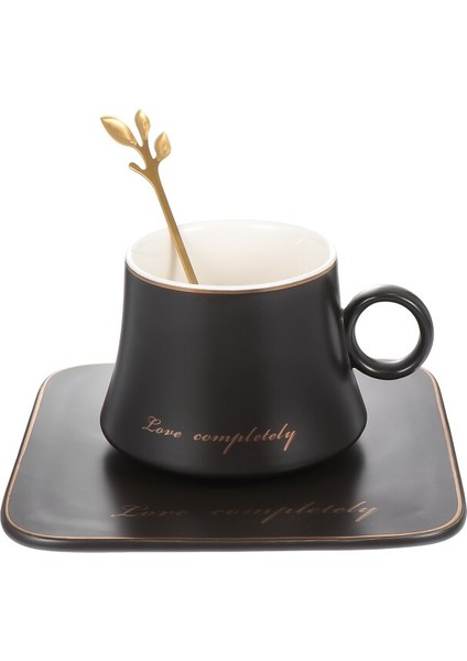 1 Set Seramik Çay Kupa Kahve Fincanı Avrupa Tarzı Kahve (Siyah) | Kupalar (Yurt Dışından)