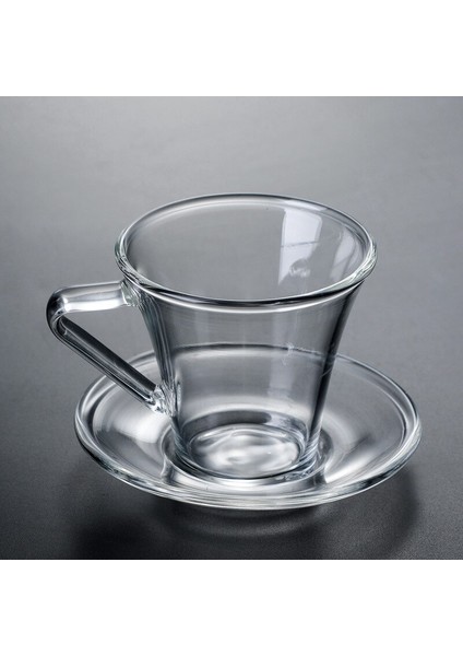 Şeffaf Cam Kahve Fincanı Daire Setleri Ev Italyan Espresso Basit Taşıma Kolu Isıya Dayanıklı Süt Suyu Cam Çay Fincanı Kupa | Şeffaf (Yurt Dışından) fiyatları