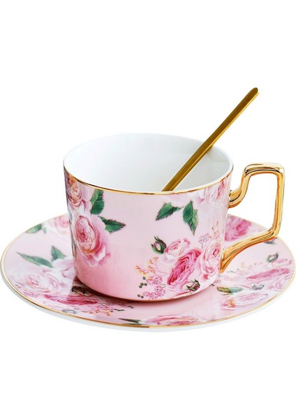 Moda Phnom Penh Seramik Kahve Çay Kupası ve Daire Lüks Hediye Seti Ev Partisi Drinkware 200ML | Kahve Kupası ve tabak Setleri (Yurt Dışından)