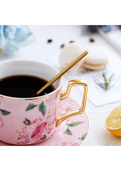 Moda Phnom Penh Seramik Kahve Çay Kupası ve Daire Lüks Hediye Seti Ev Partisi Drinkware 200ML | Kahve Kupası ve tabak Setleri (Yurt Dışından)
