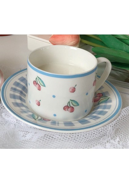Yaratıcı Çay Bardağı Saucer Set Kahve Kupa Tatlı Pasta Plaka Pratik Süt Çay Içme Kupası Seramik Plaka Mutfak Araçları | Teacup tabak Setleri (Yurt Dışından) fırsatları