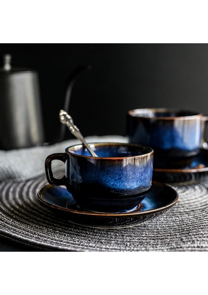 Türk Espresso Bardaklar Surlar ile Seramik Kupası Set Siyah Çay Yaratıcılık Kupa Ev Dekor Yaratıcı Su Kupası Hediyeler | Kahve Kupası ve tabak Setleri (Yurt Dışından)