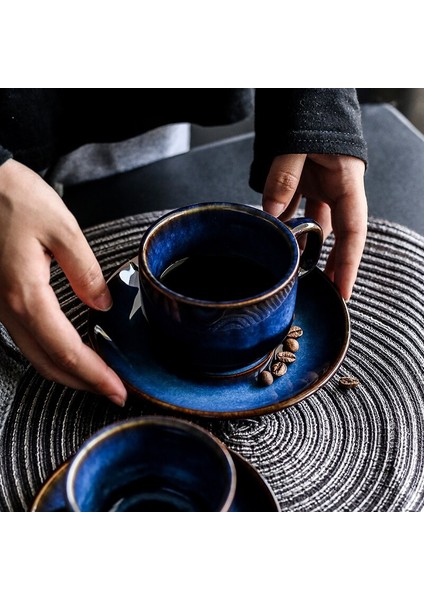 Türk Espresso Bardaklar Surlar ile Seramik Kupası Set Siyah Çay Yaratıcılık Kupa Ev Dekor Yaratıcı Su Kupası Hediyeler | Kahve Kupası ve tabak Setleri (Yurt Dışından)