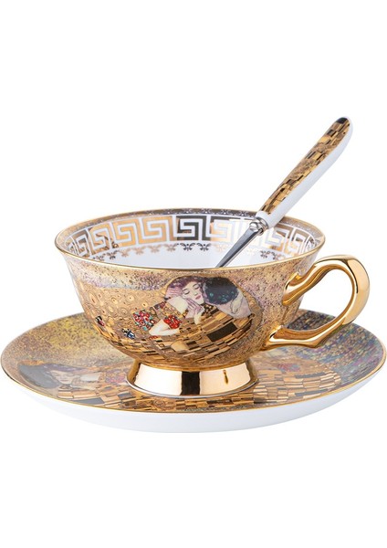 Lüks Avrupa Kahve Fincanı Çift Set Vintage Ingiliz Kupa Kemik Çini Mısır Çift Tasarım Espresso Süt Tazas Güzel Kupalar | Kahve Kupaları ve kupalar (Yurt Dışından)