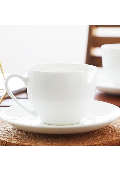 Saf Beyaz El Yapımı Seramik Kahve Fincanı Çanak Seti Latte Cappuccino Çiçek Profesyonel Kupa Basit Kahve Kupası | Teacup tabak Setleri (Yurt Dışından)