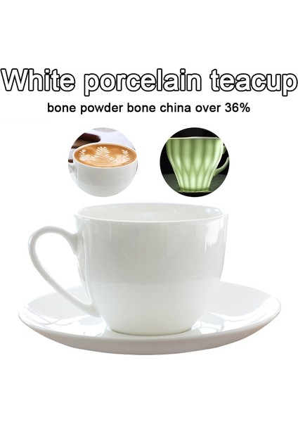 Saf Beyaz El Yapımı Seramik Kahve Fincanı Çanak Seti Latte Cappuccino Çiçek Profesyonel Kupa Basit Kahve Kupası | Teacup tabak Setleri (Yurt Dışından)