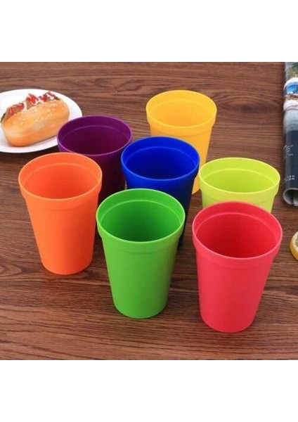 7pc Çocuklar Kupa Plastik Içecek Bardaklar Buzlu Kahve Suyu Sıvı Beher Kapaklı Parti Su Savaşı 7 Kullanımlık Seyahat Modern Set | Çay Fincanı (Yurt Dışından) modelleri