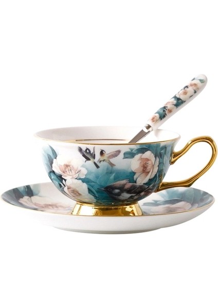 Kahve Fincanı ve Tabağı Setleri Ingilizce Porselen Çay Seti Seramik Kupa ile Kaşık Seyahat Vintage Türk Kupası | Kupalar (Yurt Dışından)