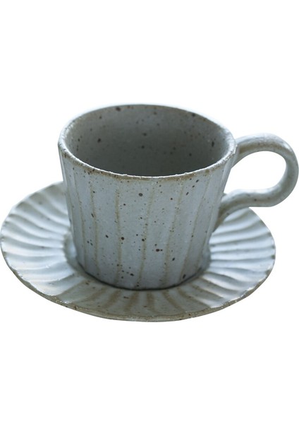 Stoneware Kahve Fincanı Ilkel Sanat Minimalist Küçük Mate Kupası Vintage Çay Seti Kupası | Teacup tabak Setleri (Yurt Dışından)