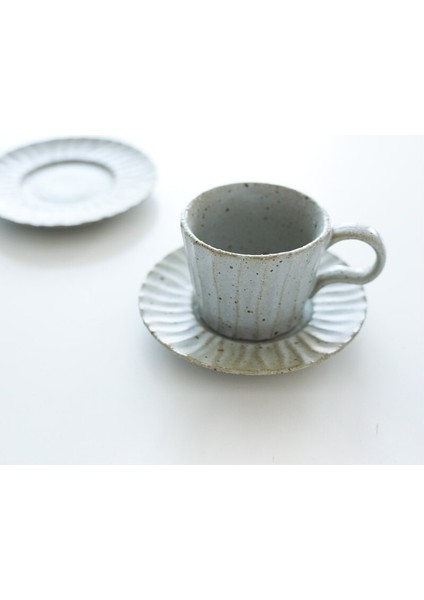 Stoneware Kahve Fincanı Ilkel Sanat Minimalist Küçük Mate Kupası Vintage Çay Seti Kupası | Teacup tabak Setleri (Yurt Dışından)