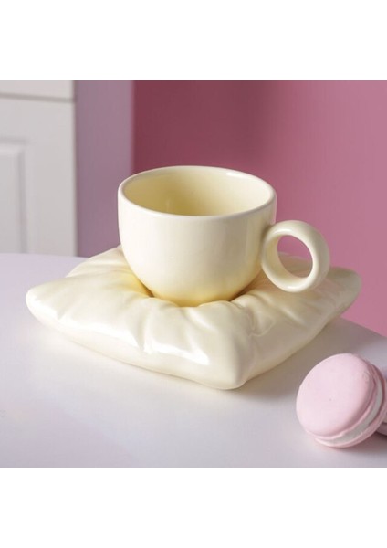 Yastık Coaster ile Seramik Kupası Yaratıcı Çift Kahve Fincanı Çay Bardağı Dailer Noel Hediyesi Seti Drinkware | Kupa ve tabaklar (Yurt Dışından)