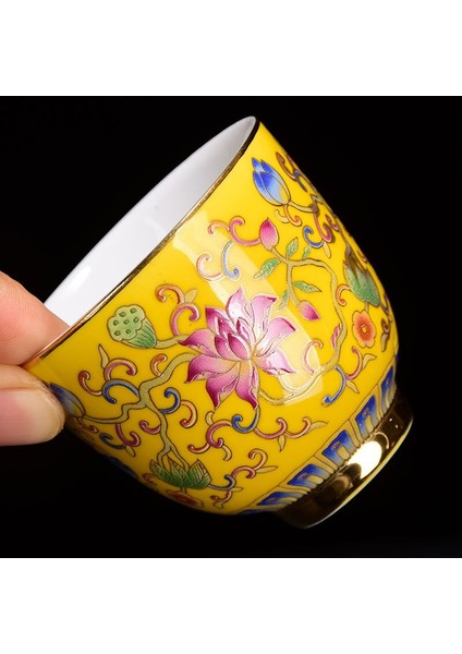 Emaye Seramik Çay Bardağı Ev Kung Fu Çay Seti Çay Fincanı Jingdezhen Beyaz Yeşim Porselen Çay Beyni Tek Fincan Master Cup | Teacups (Yurt Dışından)