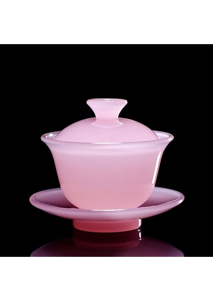 Yeşim Porselen Çay Kase 100 ml Pembe Hibiscus Çay Tureen Çin Kung Fu Çay Seti Teaware Master Cup Gaiwan Koleksiyonu El Sanatları Hediye | Çay Tureen (Yurt Dışından)