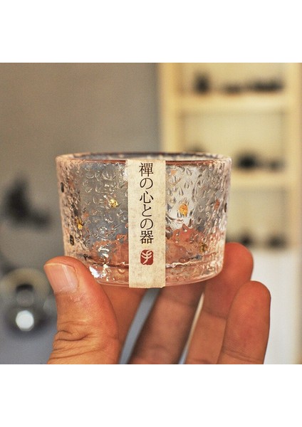 Japon Çekiç Desen Şeffaf Küçük Fincan Altın Folyo Cam Bardak Çay Fincanı Çay Seti Kişisel Tek Fincan Ev Dekorasyon Aksesuarları | Teaware Setleri (Yurt Dışından)