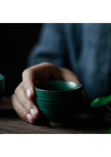 6 Adet / Takım Japon Kungfu Çay Bardağı Master Kupası Kaba Çömlek Çay Bardağı Retro Konu Küçük Çay Bardağı Tek Fincan Ev Çay Bardağı 45ML | Teaware Setleri (Yurt Dışından)