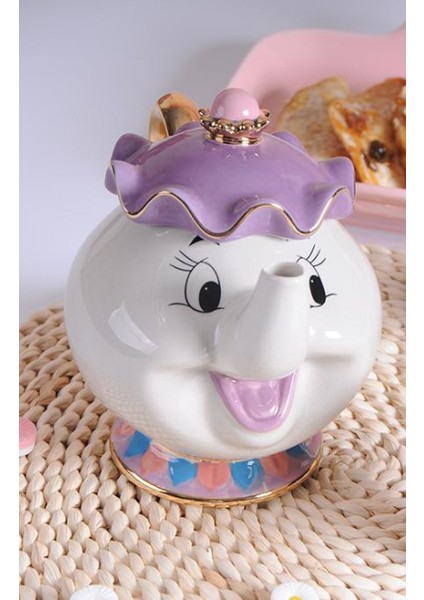 Karikatür Güzellik ve Canavar Çay Seti Çaydanlık Kupası Mrs Potts Chip Bela E Bir Fera Pot Kupa Su Isıtıcısı Cogsworth Saat Yaratıcı Noel Hediyesi | Teaware Setleri (Yurt Dışından)