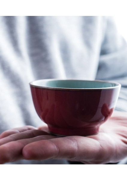 Çin Tarzı Porselen Çay Bardağı Vintage El Yapımı Jihong Ru Fırın Teacup Tek Kung Fu Kubek Yapmak Herbaty Mutfak Malzemeleri 5050SX | Çay Fincanı (Yurt Dışından)