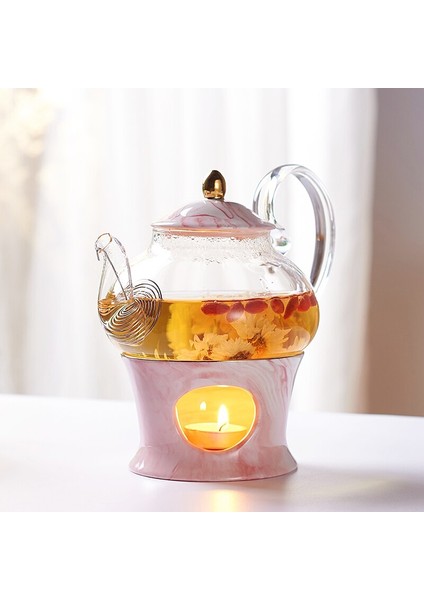 Nordic Mermer Seramik Çiçek Demlik Ingilizce Öğleden Sonra Çay Kahve Fincanı Daire Çay Seti Çiçek Çay Seti Isıtma Ev | Teaware Setleri (Yurt Dışından) fiyatları