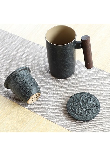 Yaratıcı Büyük Kapasiteli Özel Tahta Kupalar Kapaklı Filtre Çay Ayırma Ofis Kabarcık Çiçek Çay Fincanı | Teacups (Yurt Dışından) fiyatları