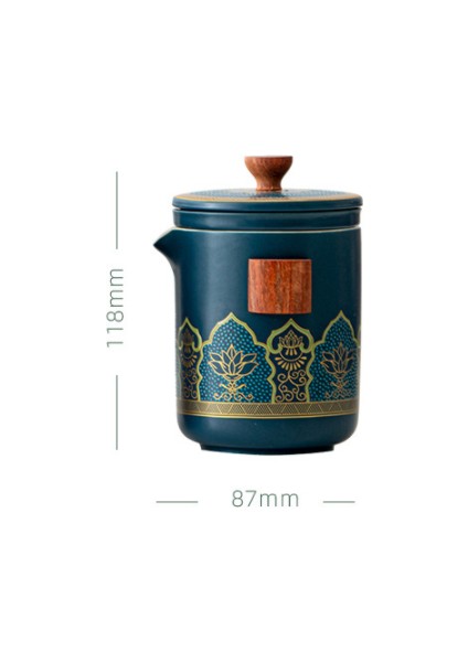 Azure Retro Seyahat Çay Seti, Taşınabilir Hızlı Kapalı Bardak Hediye Kutusu, Seramik (Yurt Dışından)