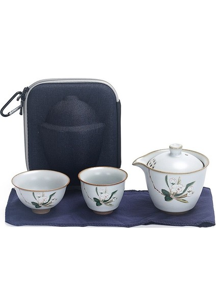 Seramik Çaydanlık Seyahat Çay Seti Taşınabilir Açık Teaware Gaiwan Çay Kase Bir Pot ve Iki Bardak Mutfak Bar Malzemeleri | Teaware Setleri (Yurt Dışından)
