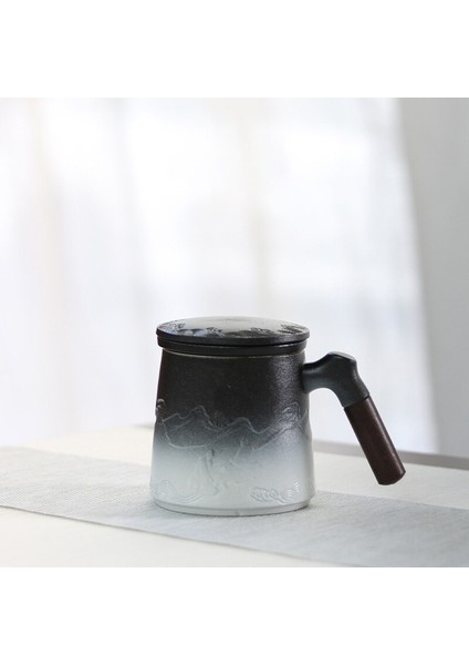 Yaratıcı Seramik Çay Demlik Kupalar Kupası Kapak Kapak Filtre Için Filtre Ahşap Saplı Kahve Suyu Tumbler Özelleştirilebilir Dekor Taza | Teacups (Yurt Dışından) fiyatları