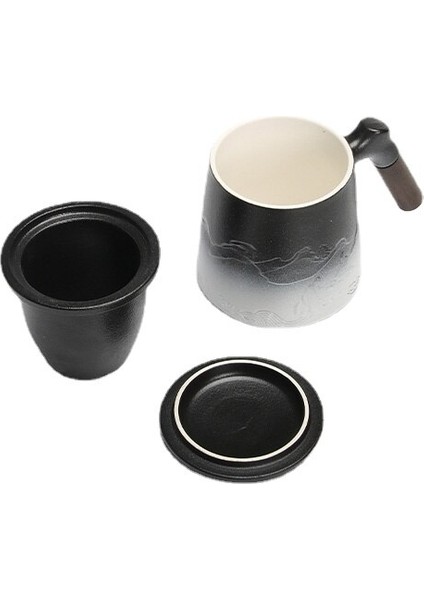 Yaratıcı Seramik Çay Demlik Kupalar Kupası Kapak Kapak Filtre Için Filtre Ahşap Saplı Kahve Suyu Tumbler Özelleştirilebilir Dekor Taza | Teacups (Yurt Dışından) fırsatları