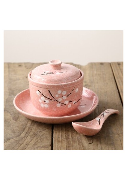 Japon Haşlama Kupası Seramik Underglaze Renk Buğulanmış Yumurta Güveç Çorba Ev Hediye Kuş Yuva Kaplı Kase Kaşık Seti Sofra Takımı | Kaseler (Yurt Dışından) fırsatları