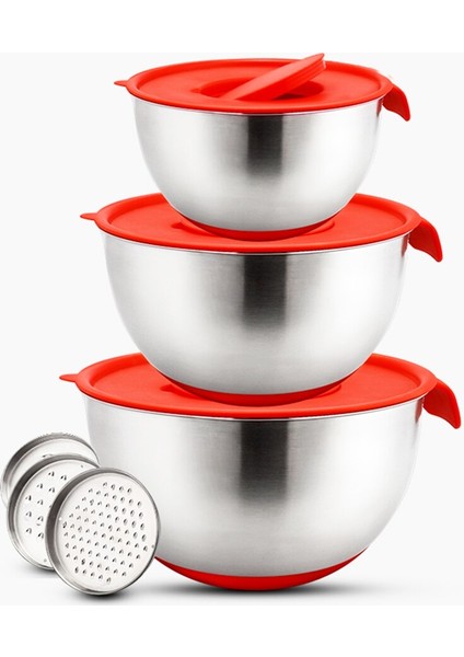 Paslanmaz Çelik Silikon Yumurta Karıştırma Kase Kapak Grater Kek Salata Kase Ölçekli Gıda Konteyner Mutfak Bakeware Aracı | Kaseler (Yurt Dışından)