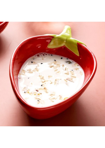 Kawaii Çilek Şekilli Meyve Seramik Kase Salata Kase Meyve Pirinç Kahvesi Gıda Salatası Snack Dish Restoran Mutfak Kase | Kaseler (Yurt Dışından) fiyatları