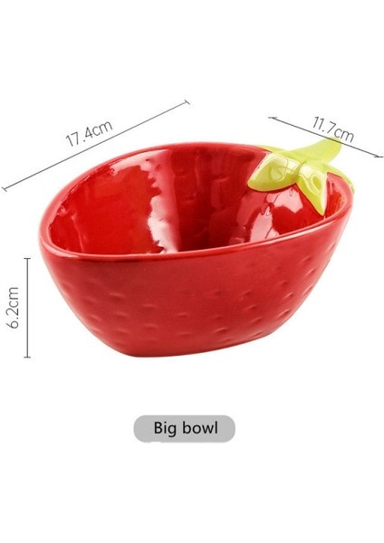 Kawaii Çilek Şekilli Meyve Seramik Kase Salata Kase Meyve Pirinç Kahvesi Gıda Salatası Snack Dish Restoran Mutfak Kase | Kaseler (Yurt Dışından) fırsatları