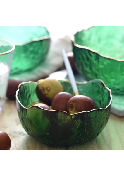 Iskandinav Vintage Altın Kakma Kuru Meyve Kaseler Dekoratif Kristal Cam Salata Kase Çorba Kasesi | Kaseler (Yurt Dışından)