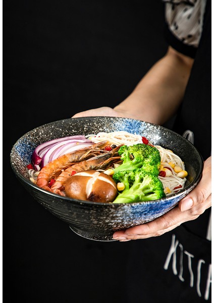 Japon Stil Ramen Pirinç Noodles Çorba Kase Seramik Bambu Şapka Kase 7 Inç Ev Sofra Renk Sır Sanat Kase | Kaseler (Yurt Dışından) fırsatları